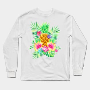 Pineapple Tropical Arrangement Long Sleeve T-Shirt